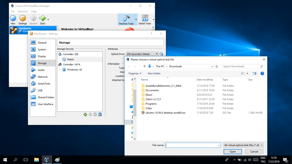 VirtualBox Ayarı