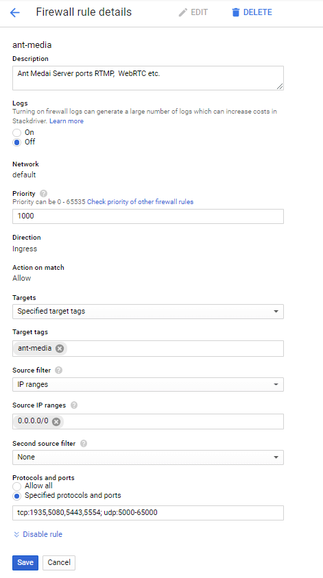 Google Cloud Firewall Rules