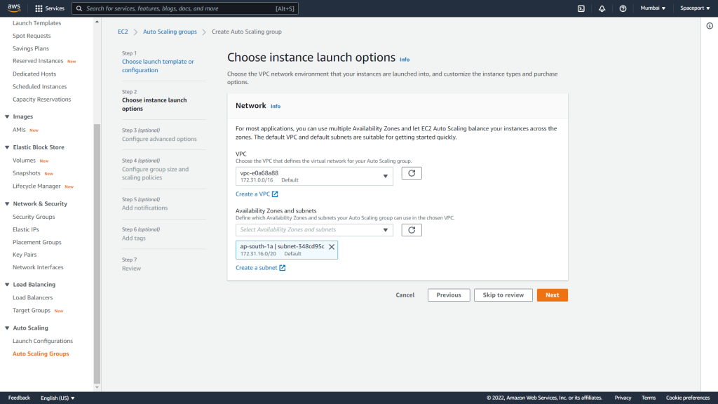 Autoscaling group network