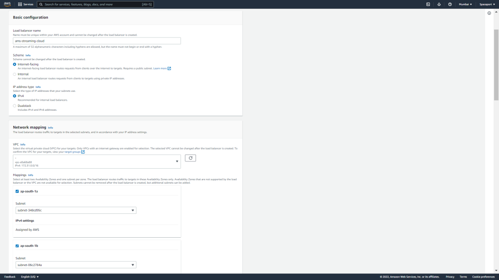 Load balancer configuration