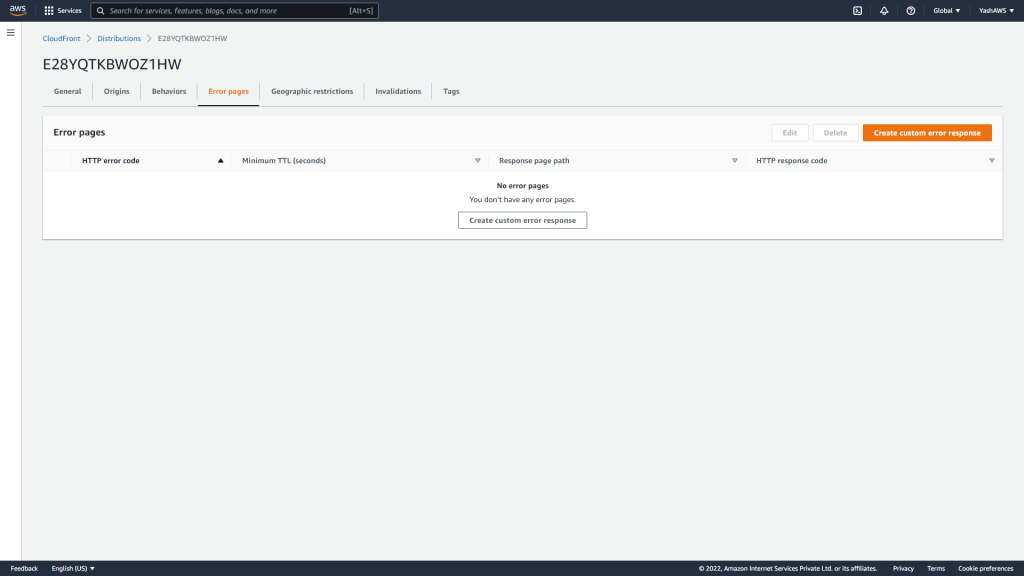 Cloudfront custom error