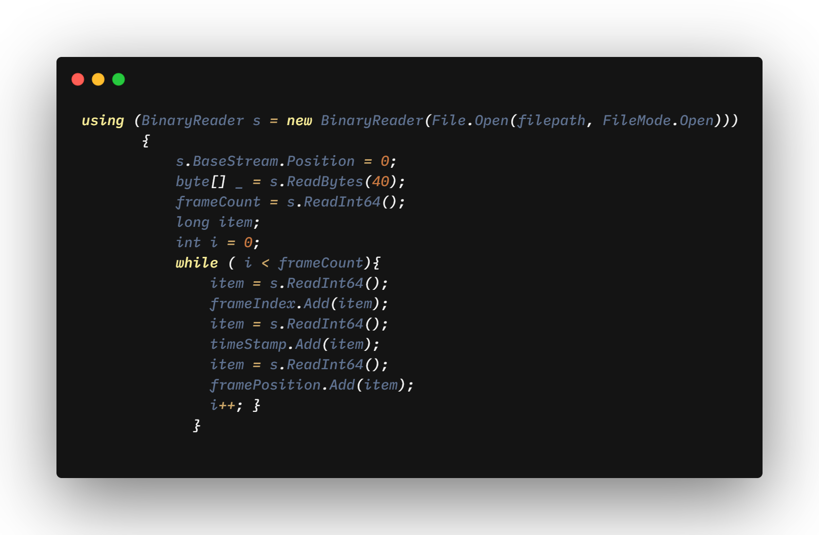 Read Frame List From Volumetric Video Container