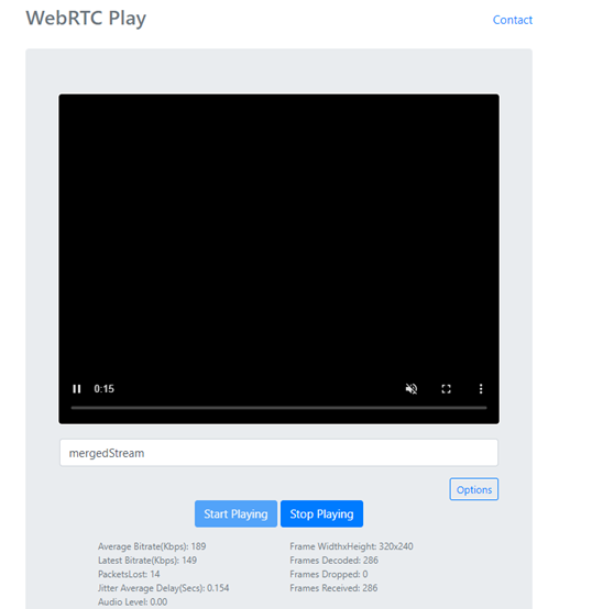 webrtc stream merge and play