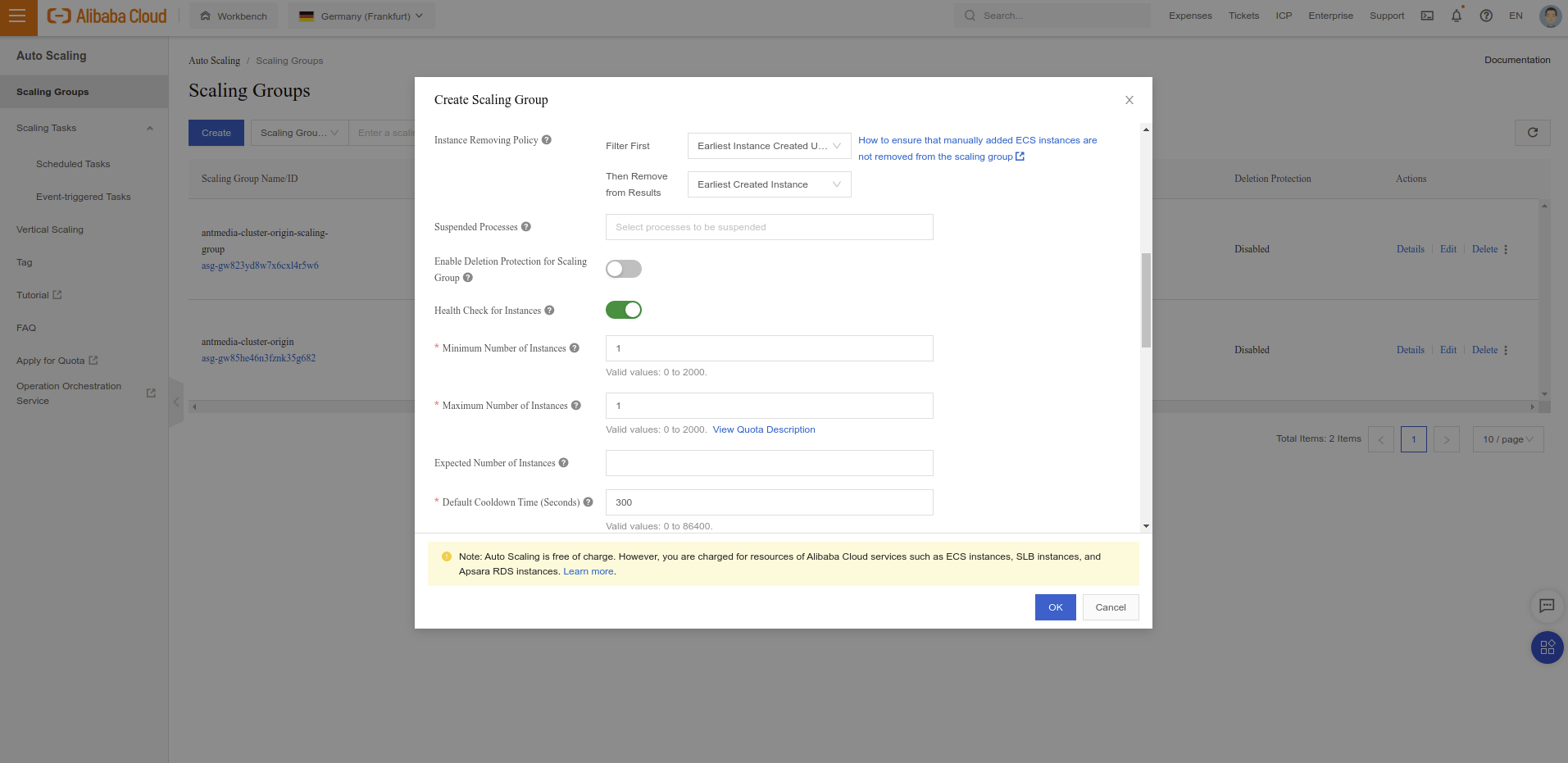 10 alibaba cloud create origin scaling group step1