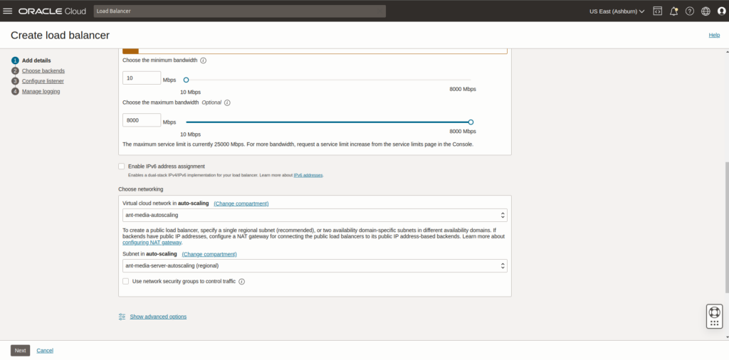 load balancer tutorial using ant media server on oracle cloud