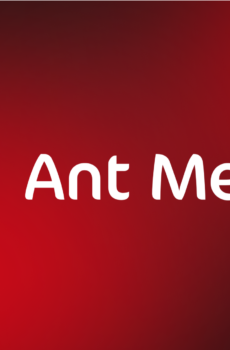 Ant Media Server logo with white letters and red gradient background